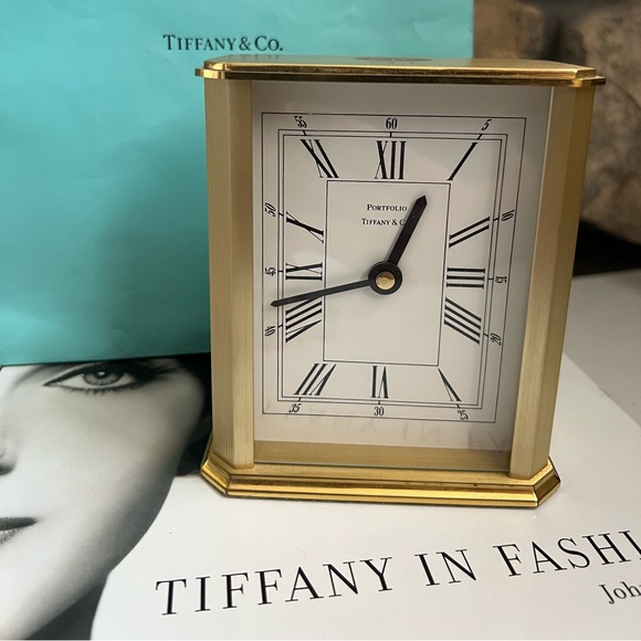 Tiffany & Co. Brass Quartz Desk Clock Battery Operated Made in Germany - Picture 3 of 16